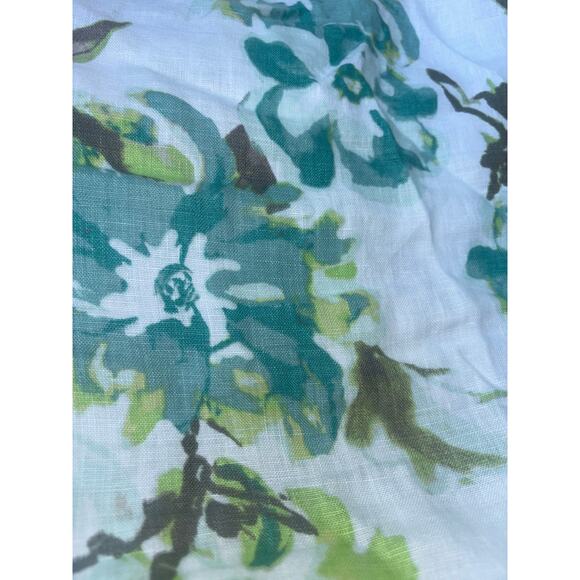 Chico's Linen Pants Back Pockets Stretchy Elastic Waist Floral Breezy Wide Leg - Picture 8 of 11